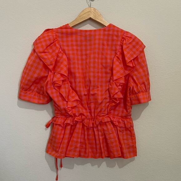 J. Crew Ruffle Wrap Top in Gingham - Picture 4 of 6